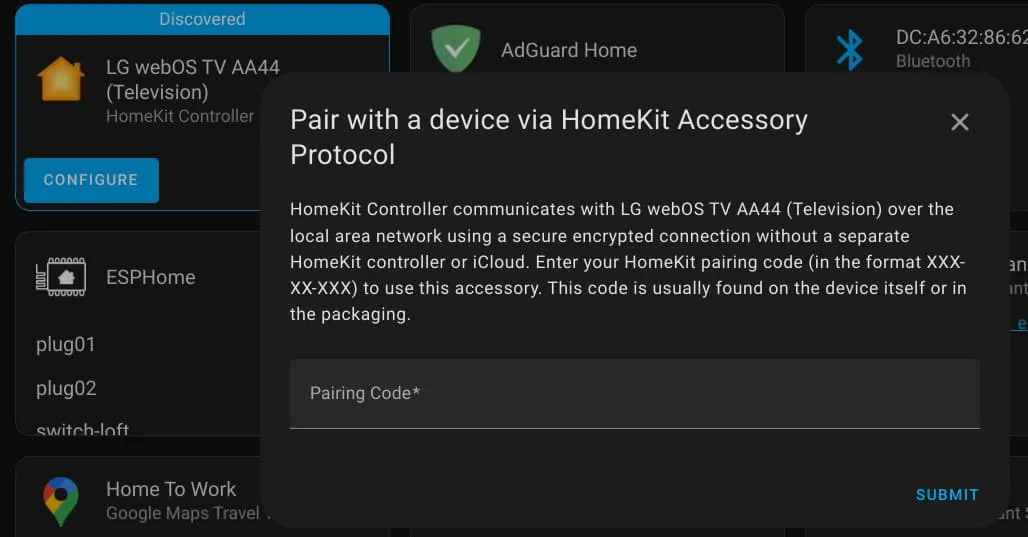 home assistant-discovered homekit