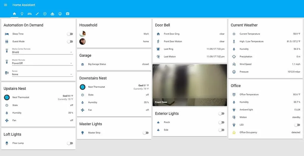 Home Assistant Web Interface Dashboard Example