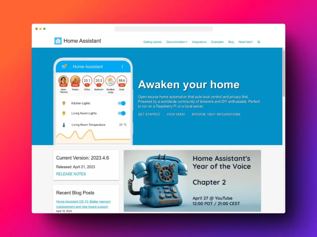 Homepage of Home Assistant