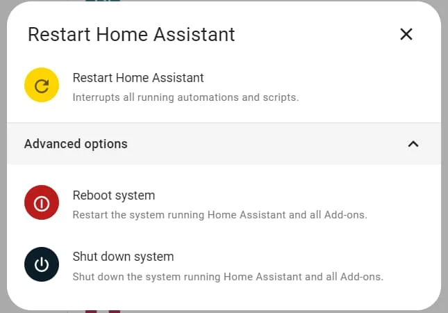 Restart to fix home assistant 404 not found