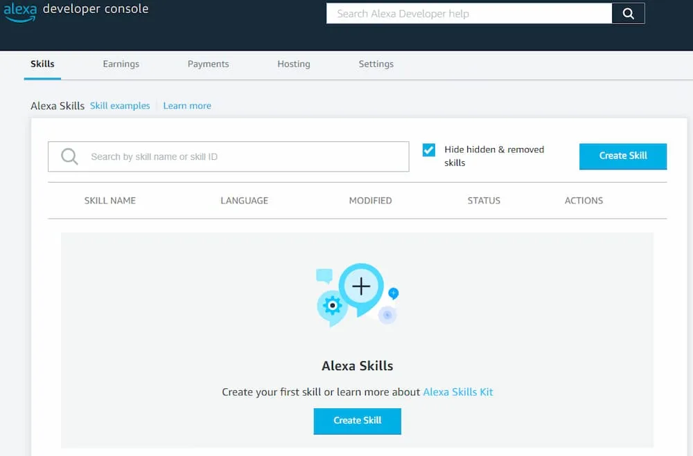 Alexa Skills Kit page