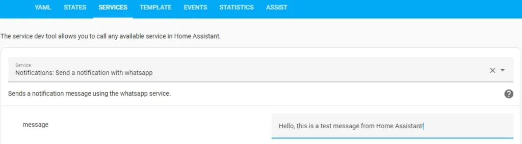 Home Assistant CallMeBot notification service