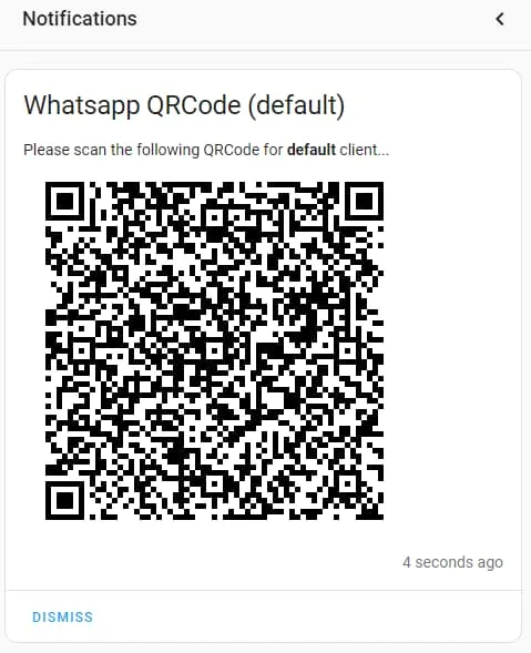 Home Assistant WhatsApp QRCode for client setup