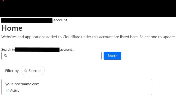 example image showing a domain that is active within Cloudflare
